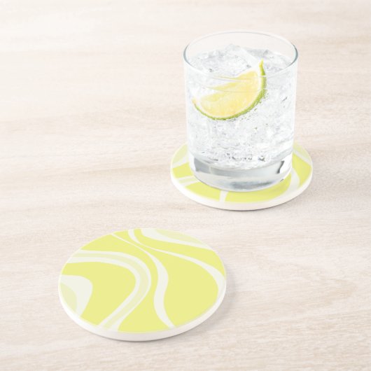 Dessous De Verre En Grès Yellow Waves Coaster (Côté)