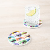 Dessous De Verre En Grès Yeux d'art de bruit (Côté)