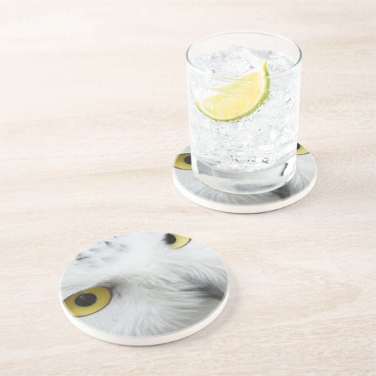 Dessous De Verre En Grès Yeux de hibou neigeux (Côté)