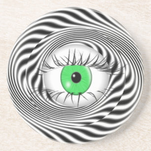 DESSOUS DE VERRE EN GRÈS YEUX HYPNOTIQUE - HYPNOTISTE