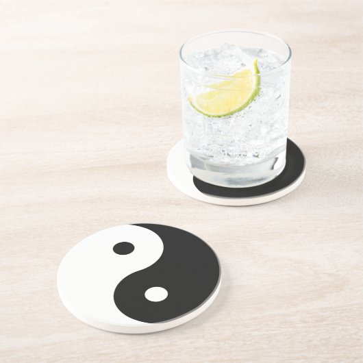 DESSOUS DE VERRE EN GRÈS "YIN YANG " (Côté)