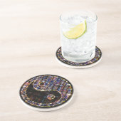 Dessous De Verre En Grès Yin Yang Blue Metal Fire (Côté)
