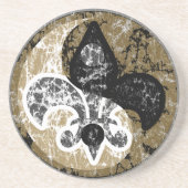 Dessous De Verre En Grès Yin Yang Fleur De Lis Coaster (Devant)