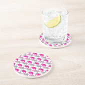 Dessous De Verre En Grès Yin yang gris et rose motif (Côté)