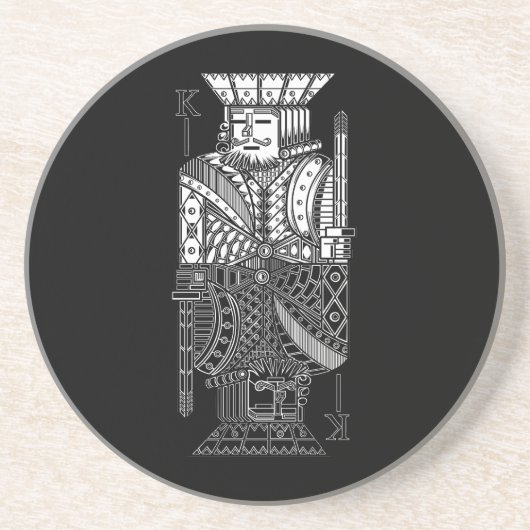 Dessous De Verre En Grès Ying Yang King (Devant)