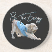 Dessous De Verre En Grès Yoga Downward Dog - Soyez La Citation De L'Énergie (Devant)