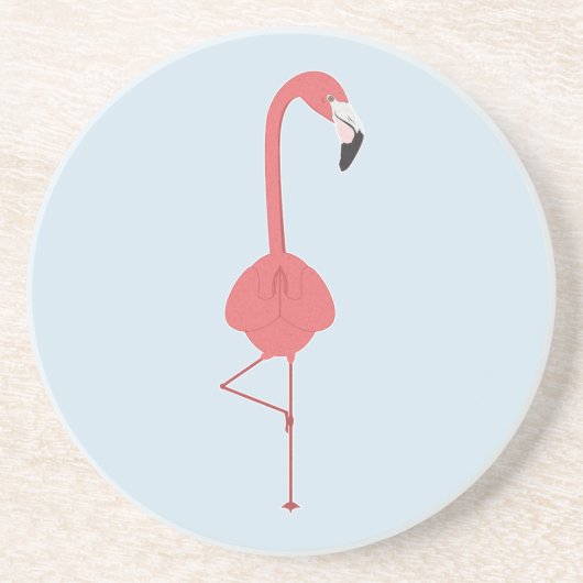 DESSOUS DE VERRE EN GRÈS YOGA FLAMANT ROSE (Devant)