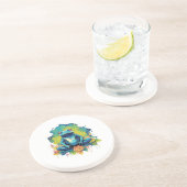 Dessous De Verre En Grès Yoga Frog Aquarelle (Côté)