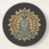 Dessous De Verre En Grès Yoga Lotus Pose Zen Graphisme (Devant)