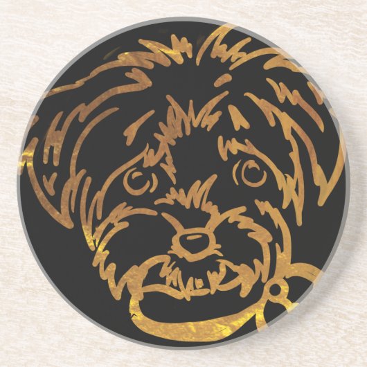 Dessous De Verre En Grès Yorkie Poo (Devant)