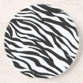 Dessous De Verre En Grès Zebra Black and White Pattern Drink Coasters (Devant)