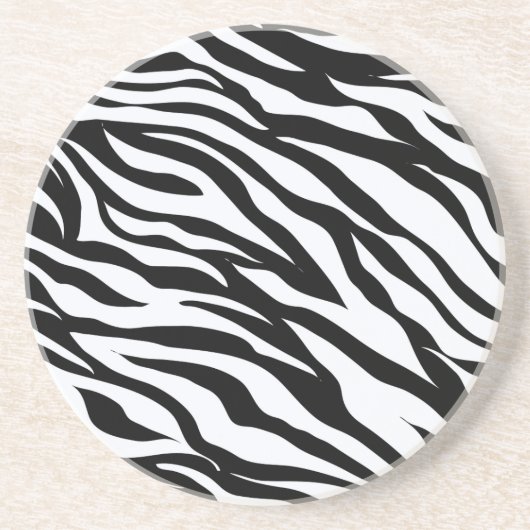 Dessous De Verre En Grès Zebra Black and White Pattern Drink Coasters (Devant)