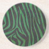 Dessous De Verre En Grès Zebra Black et Green Print (Devant)