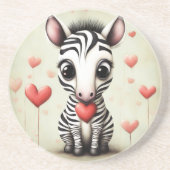 Dessous De Verre En Grès Zebra Love 1 (Devant)