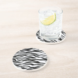 Dessous De Verre En Grès Zebra noir et blanc Motif de boissons