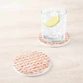 Dessous De Verre En Grès Zebra Orange and White Print (Côté)