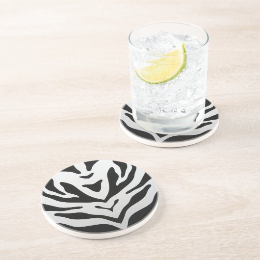 DESSOUS DE VERRE EN GRÈS ZEBRA STRIPES ABSTRAITES (Côté)