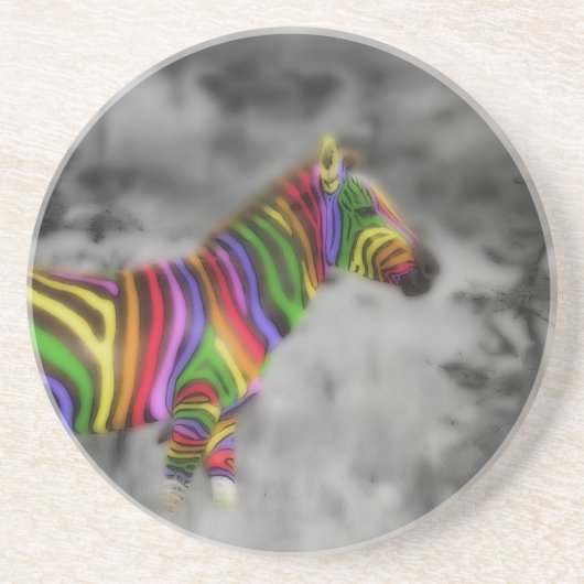 Dessous De Verre En Grès Zèbre d'arc-en-ciel (Devant)