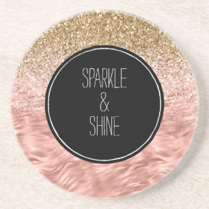 Dessous De Verre En Grès Zèbre rose chic Imprimer Glitz