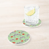 Dessous De Verre En Grès Zèbres parmi les fleurs d'Hibiscus (Côté)