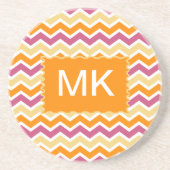 Dessous De Verre En Grès ZigZag tribale dynamique (Devant)