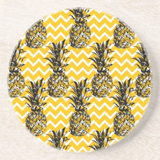 Dessous De Verre En Grès Zigzags d'ananas (Devant)