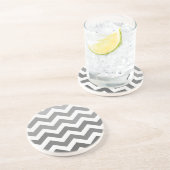 Dessous De Verre En Grès Zigzags gris d'Ombre (Côté)