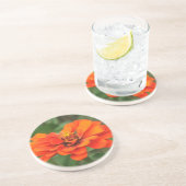 Dessous De Verre En Grès Zinnia orange (Côté)