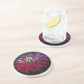 Dessous De Verre En Grès Zinnia Woodcut (Côté)