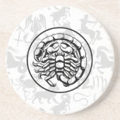 Dessous De Verre En Grès Zodiac Motif Z02 - Scorpio.w (Devant)