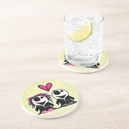 DESSOUS DE VERRE EN GRÈS ZOMBIE LOVE (Côté)