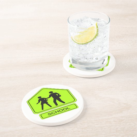 Dessous De Verre En Grès Zone scolaire (Côté)