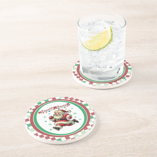 Dessous De Verre En Grès Zoomie Père Noël Noël (Côté)