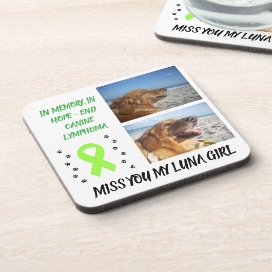 Dessous-de-verre En mémoire d'amour - Pour toujours dans nos coeurs (Côté gauche)