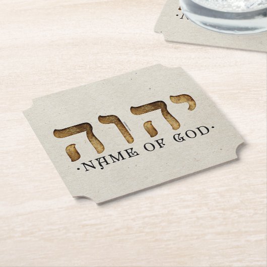 Dessous-de-verre En Papier יהוה /YHWH/Yahweh (Incliné)