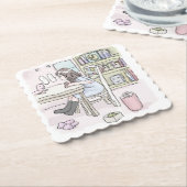 DESSOUS-DE-VERRE EN PAPIER さいくさじ　お部屋で机に向かう (Incliné)