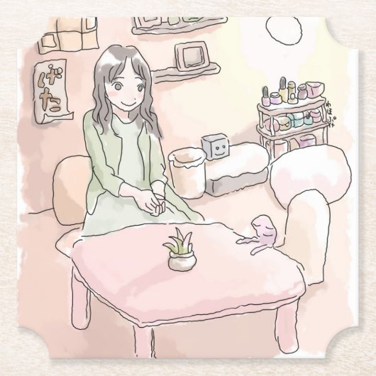 DESSOUS-DE-VERRE EN PAPIER さにれいじ 淡いお部屋と (Devant)