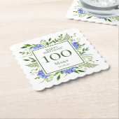 Dessous-de-verre En Papier 100e anniversaire Blue Hydrangeas (Incliné)