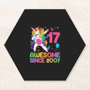 Dessous-de-verre En Papier 17 Ans Awesome depuis 2007 17e Anniversaire Unic