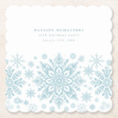 Dessous-de-verre En Papier 18e fête d'anniversaire Blue White Snowflake Custo (Devant)