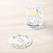 Dessous-de-verre En Papier 18e fête d'anniversaire Rose blanche Floral Custom (En situation)