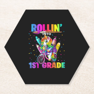 Dessous-de-verre En Papier 1ère année Unicorne Retour à l'école Premier jour
