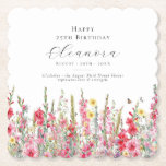 Dessous-de-verre En Papier 25 Anniversaire Août Mois de naissance Fleur Custo<br><div class="desc">Décor de table parfait pour un anniversaire d'août. Le gladiolus rose est la fleur de naissance pour ce mois-là. Il forme une jolie bordure de fond d'aquarelle sur ce dessous de verre floral personnalisé. Le nom, l'âge et la date de naissance de l'invité d'honneur sont placés au-dessus de celui-ci à...</div>