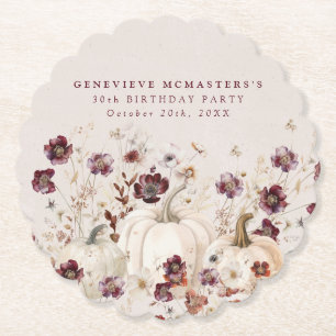 Dessous-de-verre En Papier 30e anniversaire Citrouille Fleur sauvage personna