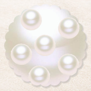 Dessous-de-verre En Papier 30e anniversaire du Mariage Pearl