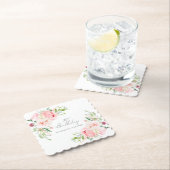 Dessous-de-verre En Papier 30e anniversaire fête rose florale Custom (En situation)