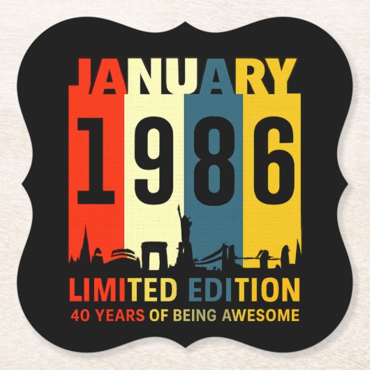 Dessous-de-verre En Papier 40th Birthday - Limited Edition (Devant)