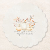 Dessous-de-verre En Papier 45e anniversaire blanc Citrouille automne Leaves p (Devant)