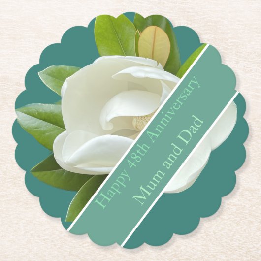 Dessous-de-verre En Papier 48e anniversaire du Mariage (Devant)