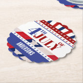 Dessous-de-verre En Papier 4 juillet Drapeau de l'Amérique (Incliné)